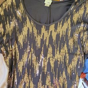 Womens rose gold sequin top